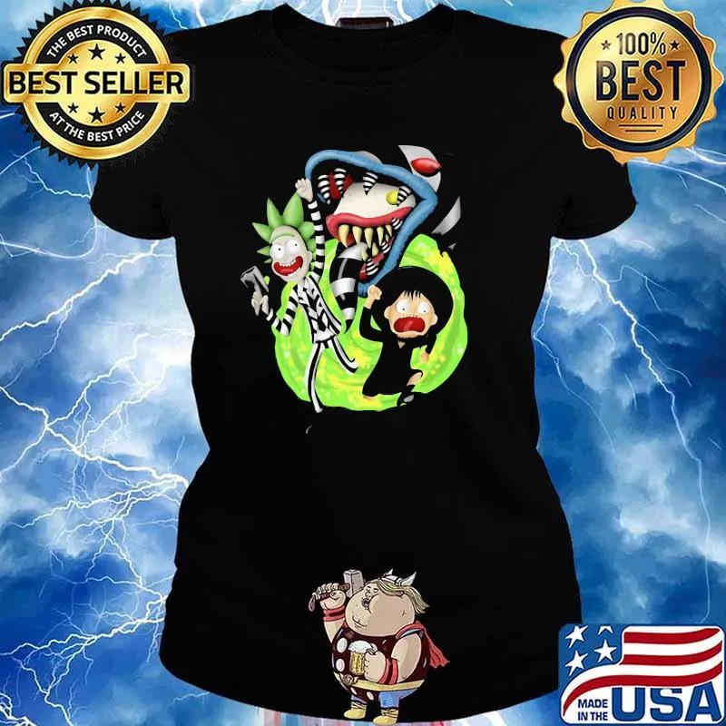 Rick Sanchez Morty Beetlejuice Cartoon Shirt Ladies tee