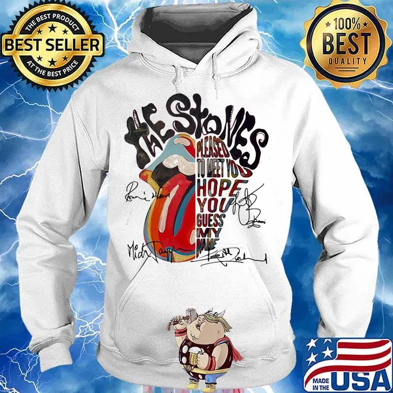 Rolling Stone Lips Pleased To Meet You Hope You Guess Signature Shirt Hoodie