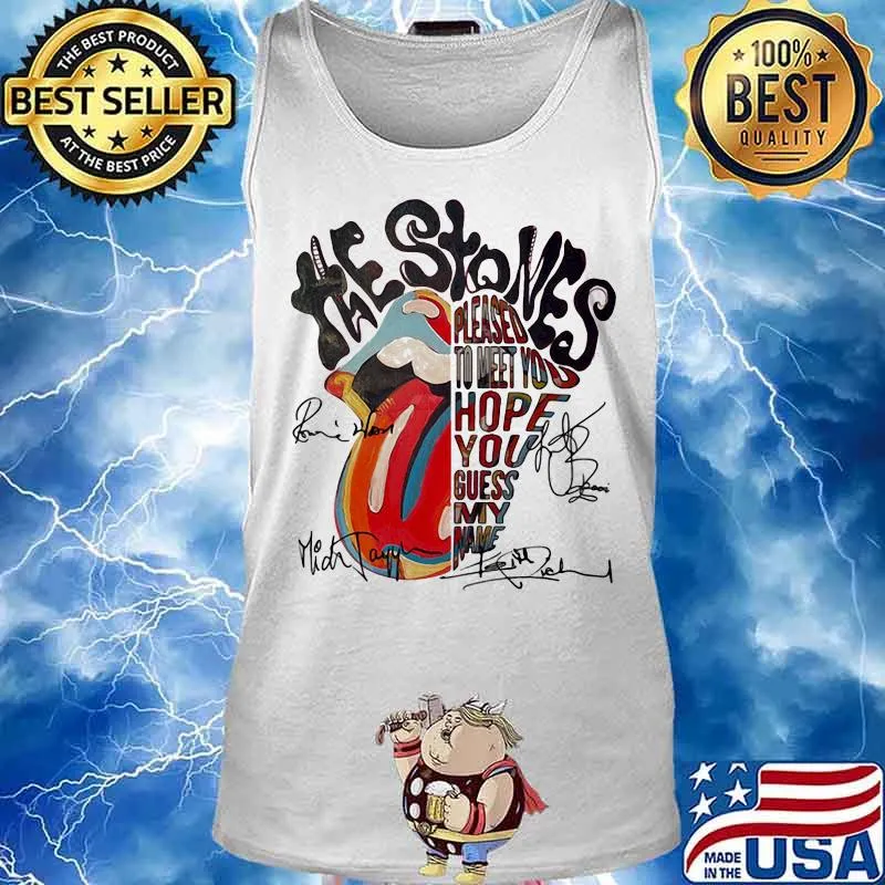 Rolling Stone Lips Pleased To Meet You Hope You Guess Signature Shirt Tank top