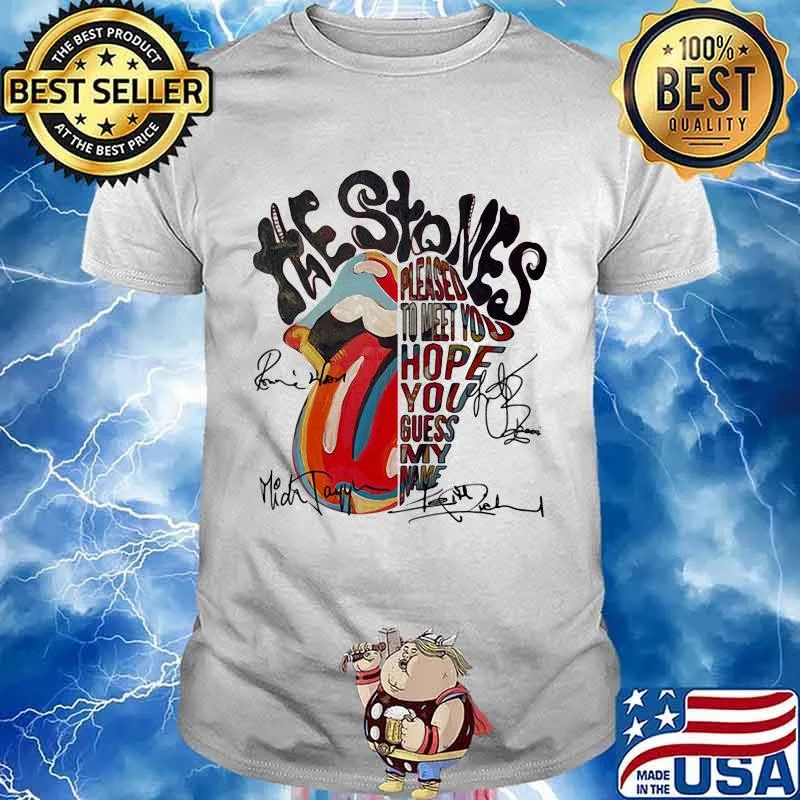Rolling Stone Lips Pleased To Meet You Hope You Guess Signature Shirt