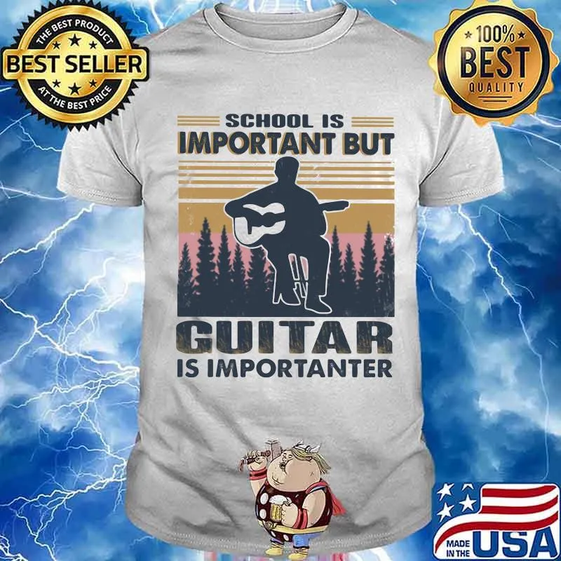 School Is Important But Guitar Is Importanter Vintage Shirt