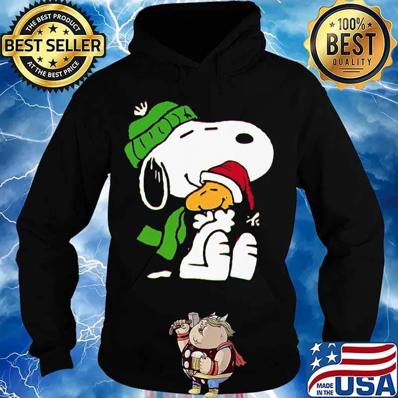 Snoopy With Woodstock Merry Christmas Shirt Hoodie