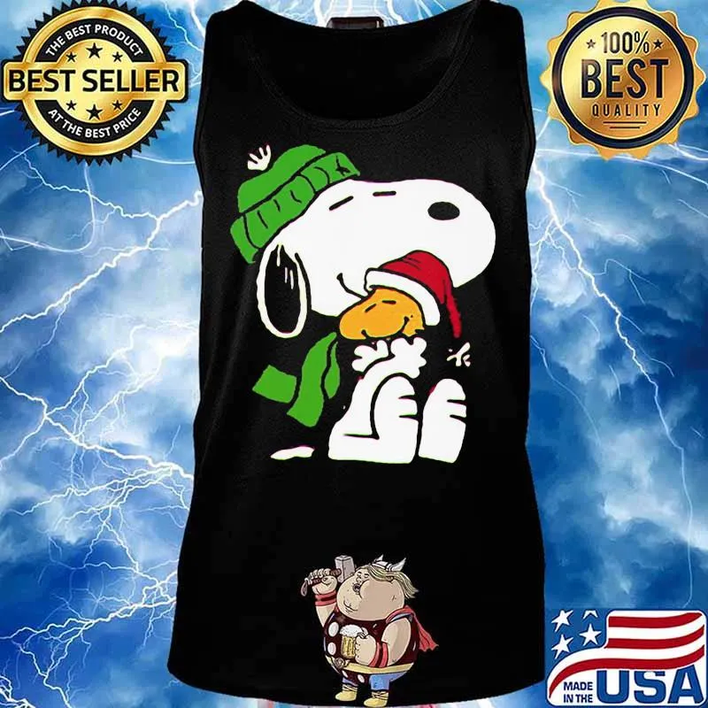 Snoopy With Woodstock Merry Christmas Shirt Tank top