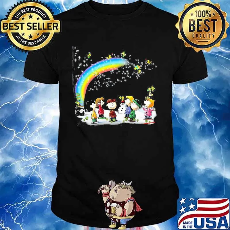 Snoopy Woodstock And Friends Snowman Rainbow Shirt