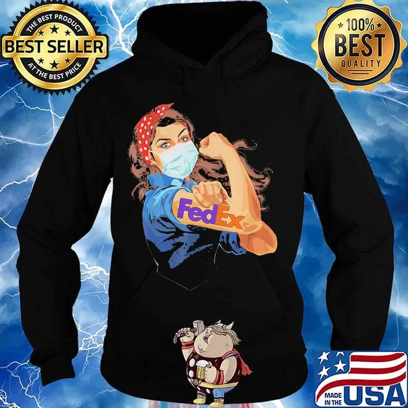Strong Girl Ribbon Red Wear Mask Fedex Covid 19 Shirt Hoodie
