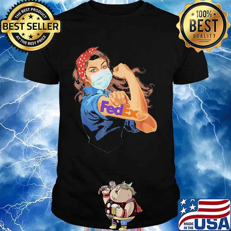 Strong Girl Ribbon Red Wear Mask Fedex Covid 19 Shirt