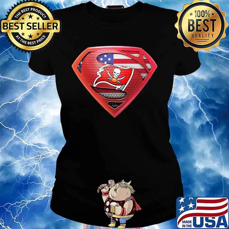 Superman Symbol Team Football Tampa Bay Buccaneers Shirt Ladies tee