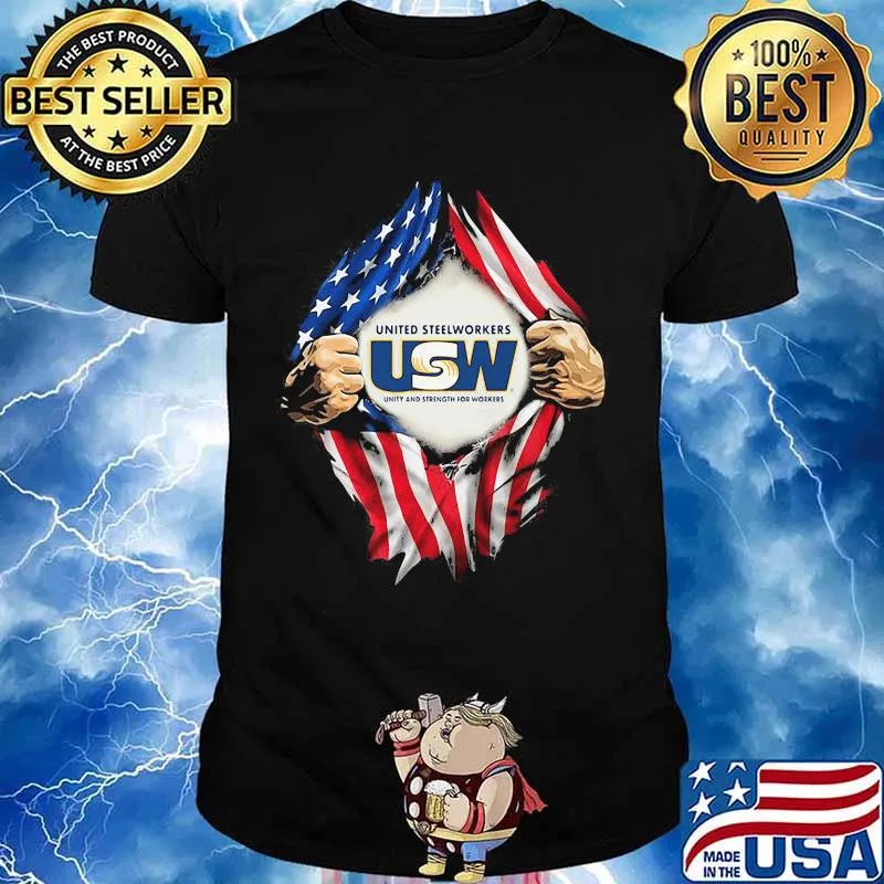 Superman United Steelworkers Unity And Strength For Workers American Flag Shirt