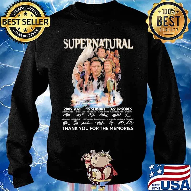 Supernatural 15 Seasons 2005 2021 16 Years Of Thank You For The Memories Signature Shirt Sweater