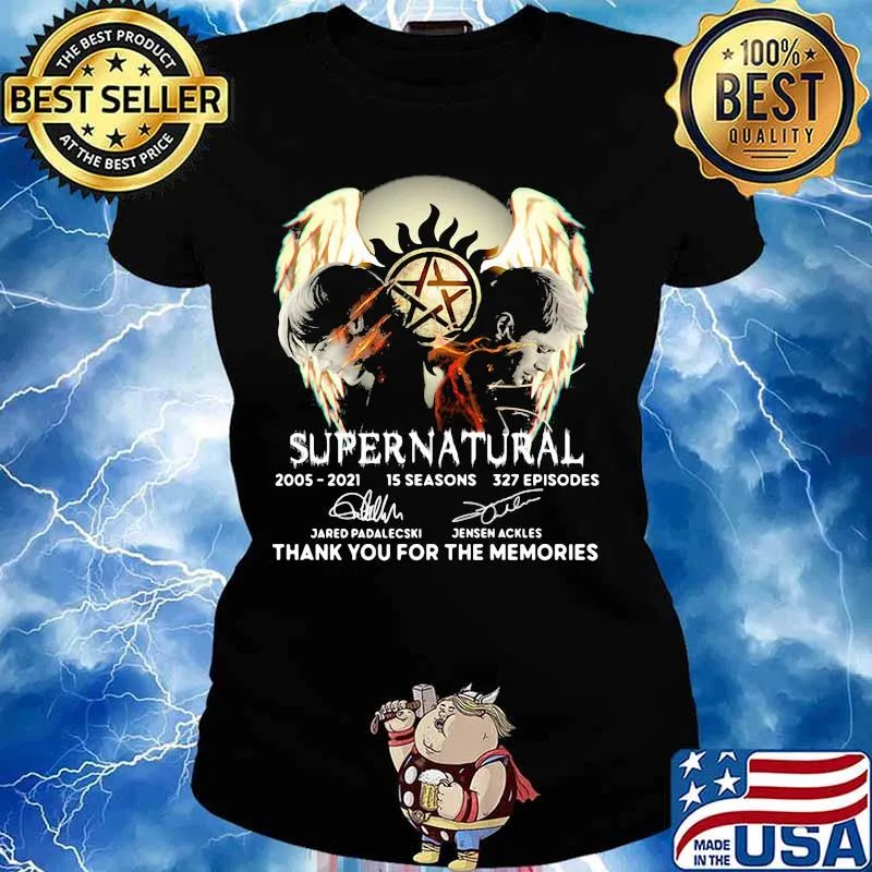 Supernatural 2005 2021 Thank You For The Memories Signature Shirt Ladies tee