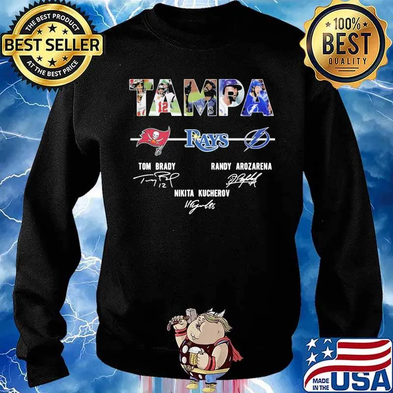 Tampa Rays Tom Brady And Randy Arozarena Nikita Kucherov Signature Shirt Sweater