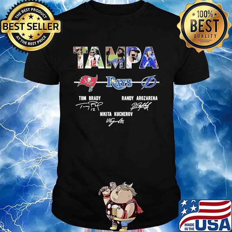Tampa Rays Tom Brady And Randy Arozarena Nikita Kucherov Signature Shirt