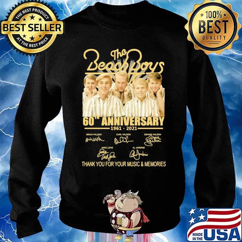 The Beach Boys 60th Anniversary 1961 2021 Thank You For The Memories Signature Shirt Sweater