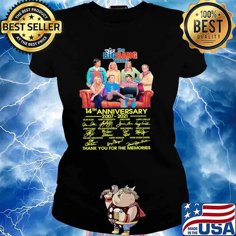 The Bigbang Theory 14th Anniversary 2007 2021 Thank You For The Memories Signature Shirt Ladies tee