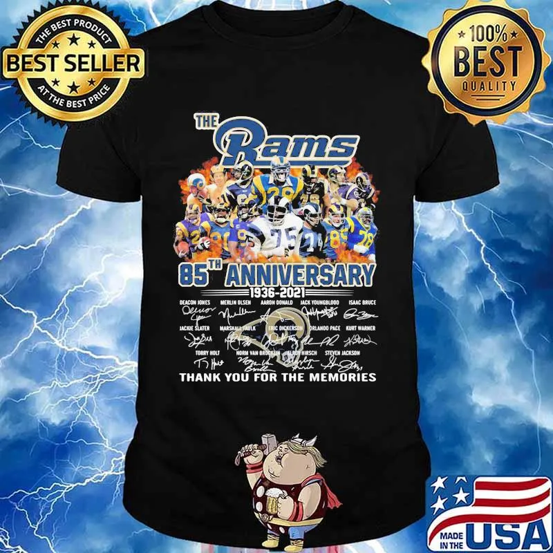 The Rams 85th Anniversary 1936 2021 Thank You For The Memories Signature Shirt
