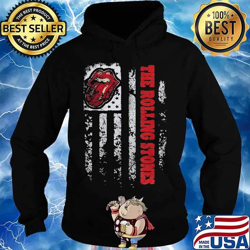 The Rolling Stone Lips American Flag Shirt Hoodie
