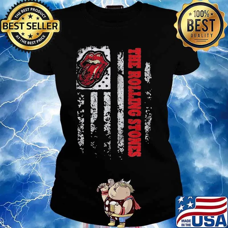 The Rolling Stone Lips American Flag Shirt Ladies tee
