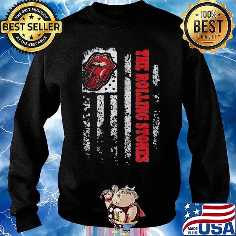The Rolling Stone Lips American Flag Shirt Sweater
