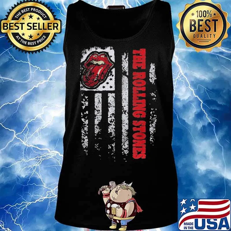 The Rolling Stone Lips American Flag Shirt Tank top