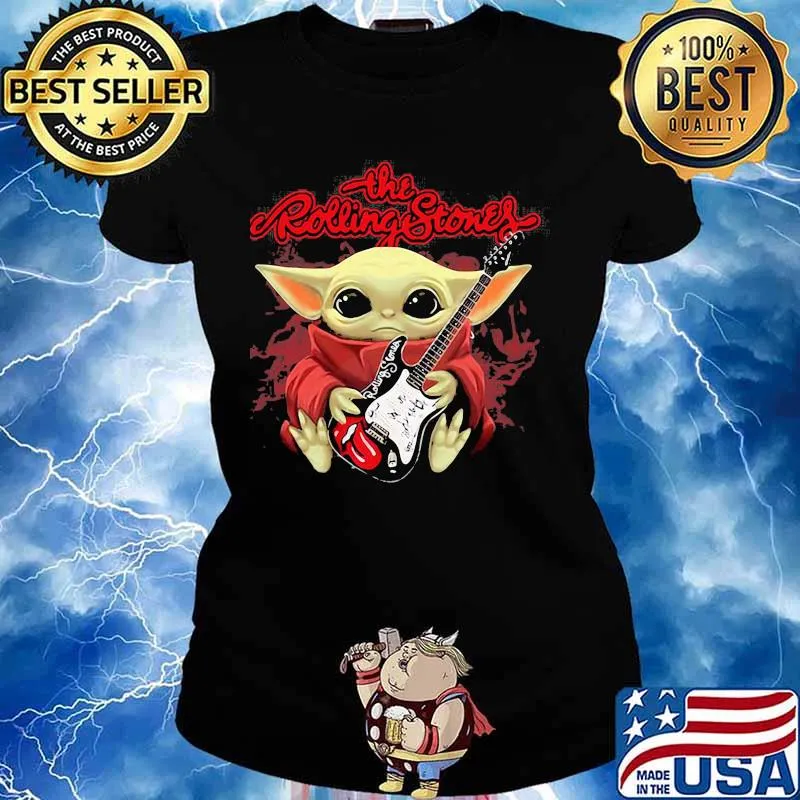The Rolling Stones Baby Yoda Guitar Shirt Ladies tee