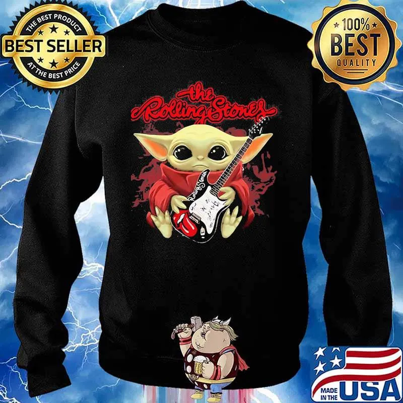 The Rolling Stones Baby Yoda Guitar Shirt Sweater