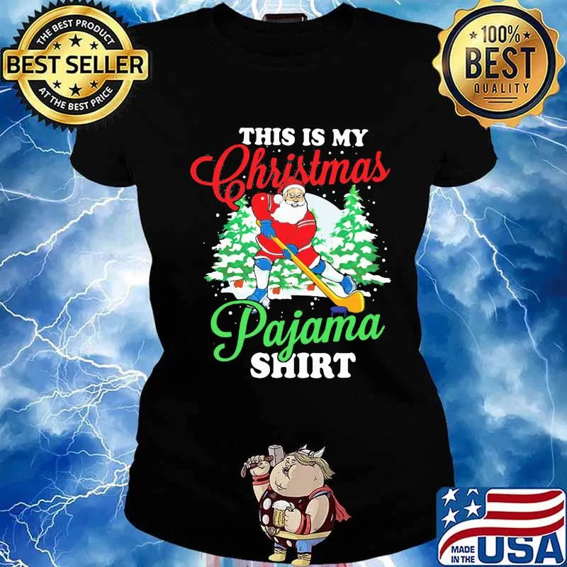This Is My Christmas Santa Claus Play Golf Ball Pajama Shirt Ladies tee