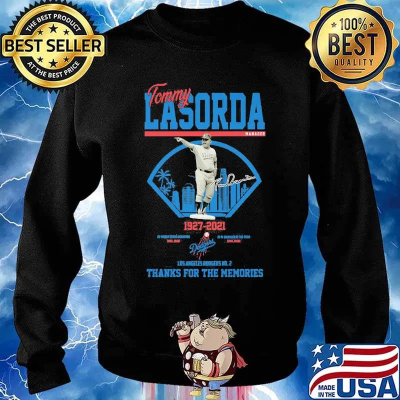 Tommy Lasorda 1927 2021 Los Angeles Dodgers Thank You For The Memories Signature Shirt Sweater