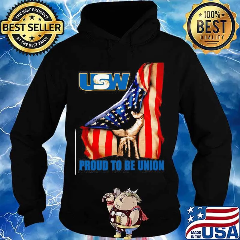 United Steelworkers Logo Proud To Be Union American Flag Shirt Hoodie