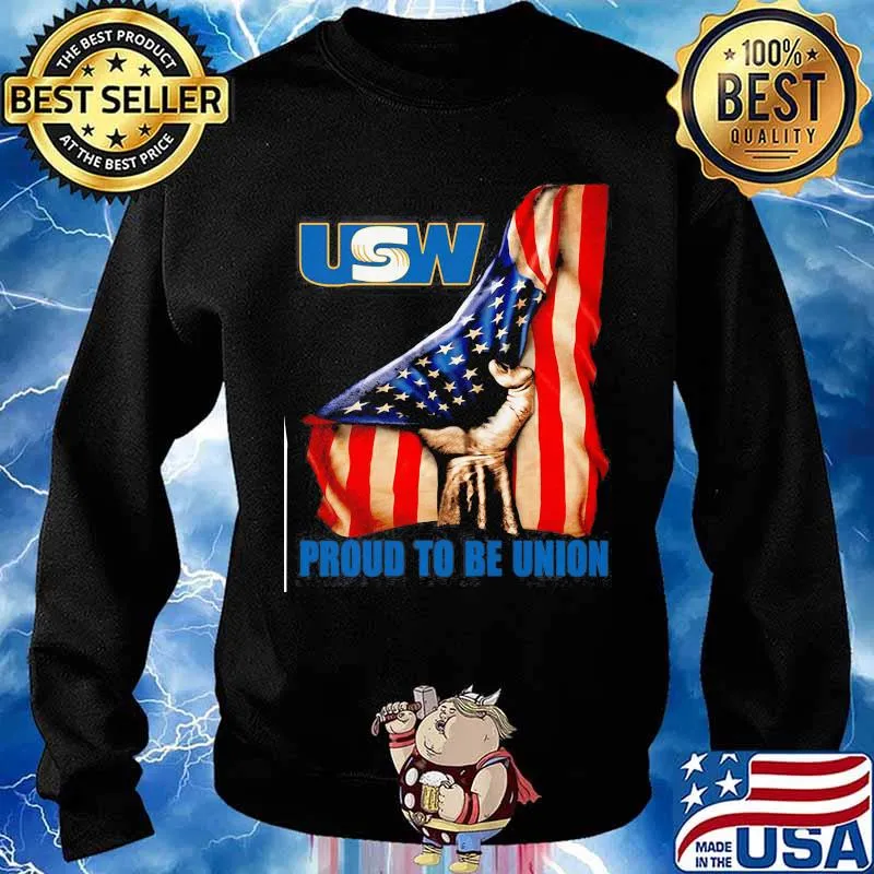 United Steelworkers Logo Proud To Be Union American Flag Shirt Sweater