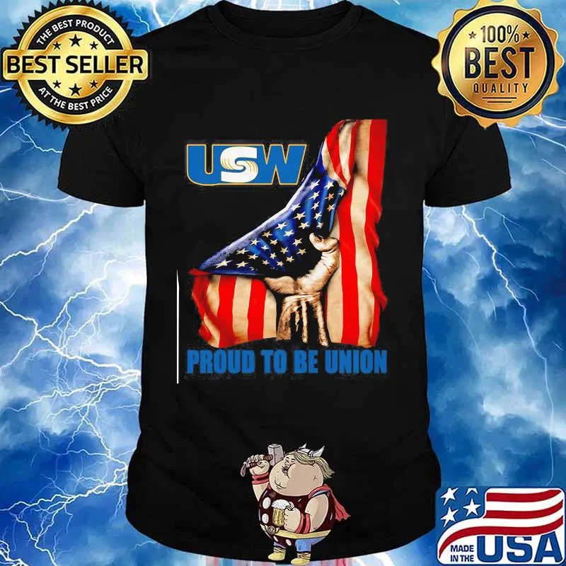 United Steelworkers Logo Proud To Be Union American Flag Shirt