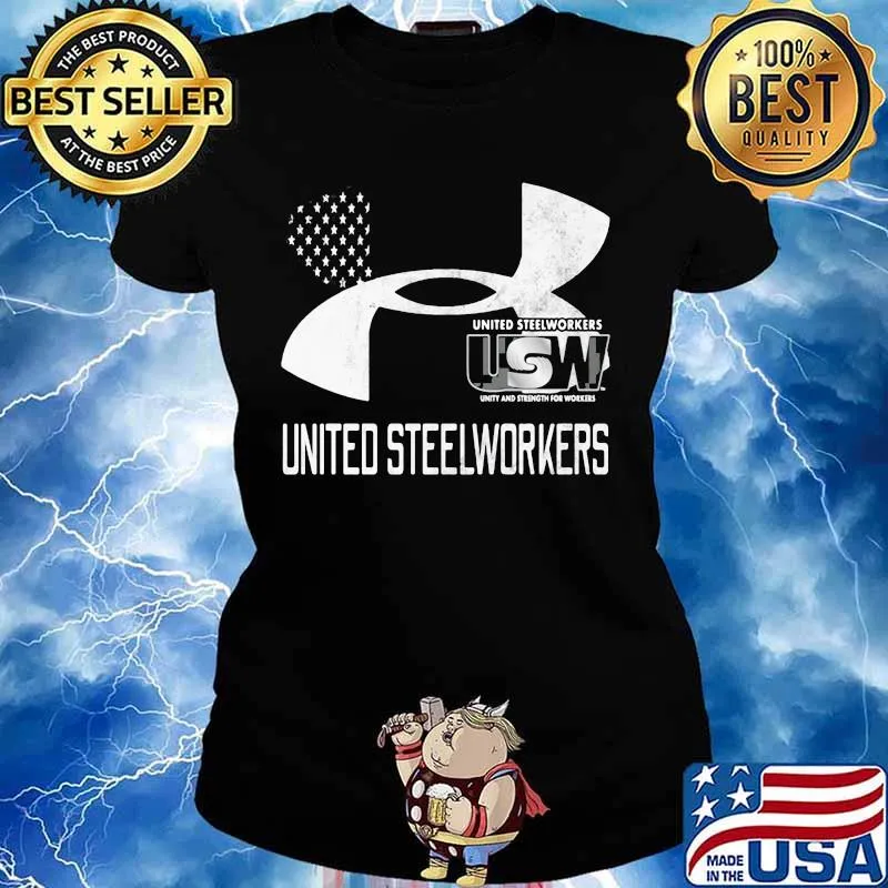 United Steelworkers Unity And Strength For Workers Flag Shirt Ladies tee