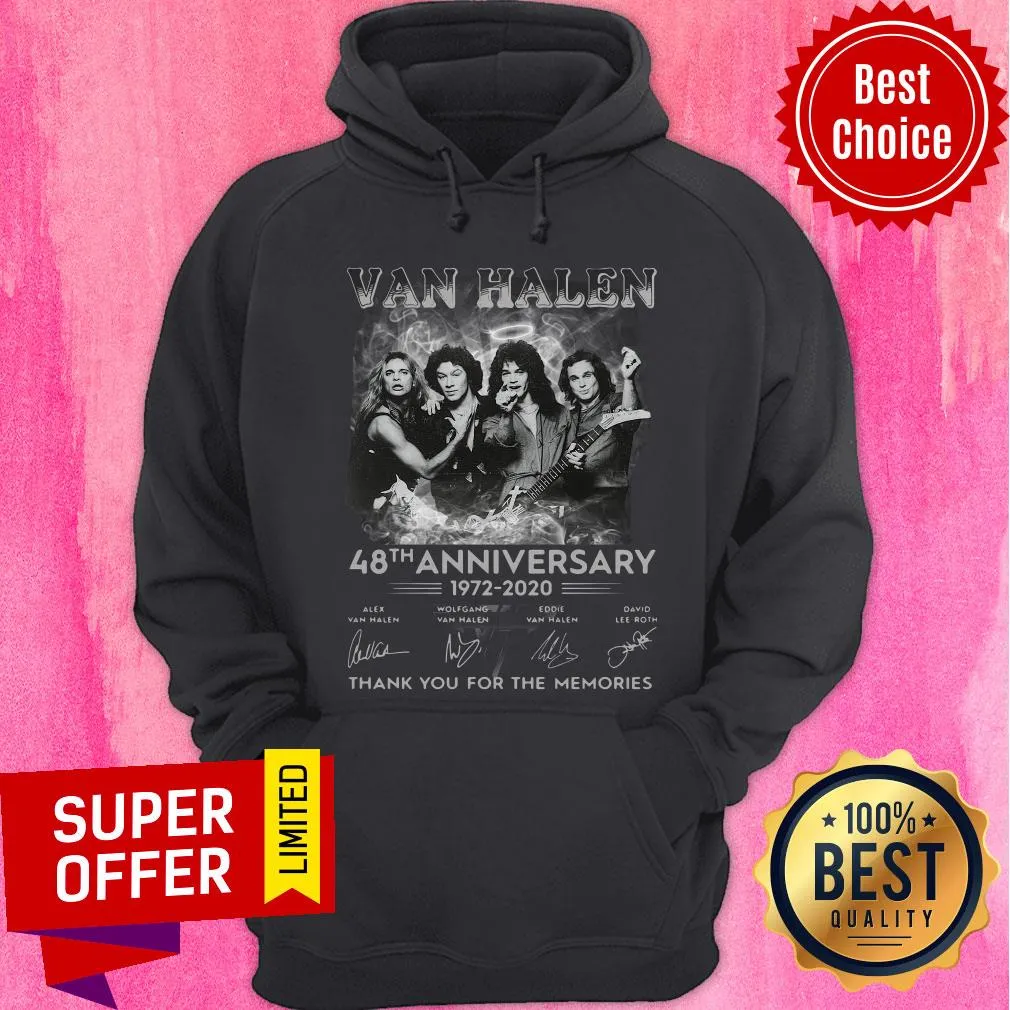 Van Halen 48th Anniversary 1972-2020 Thank You For The Memories Signatures Shirt - Image 3