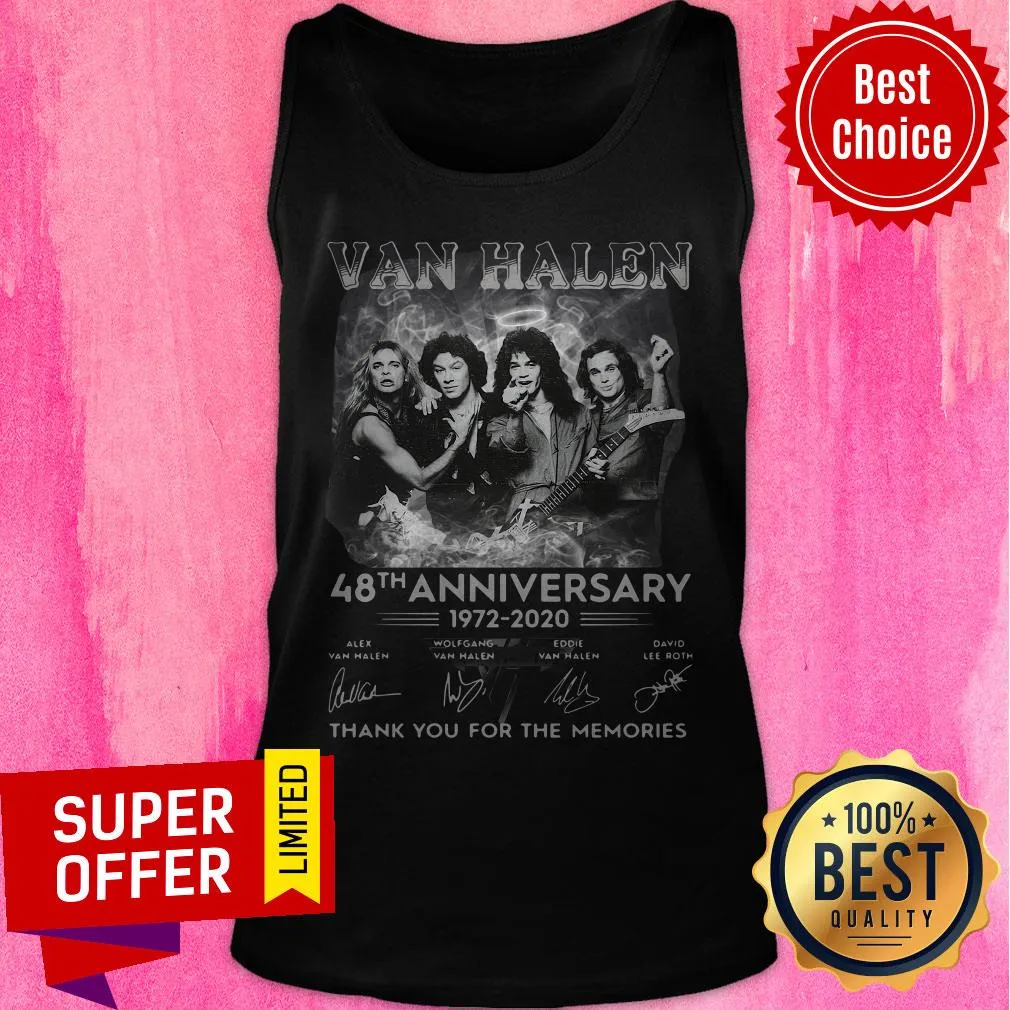 Van Halen 48th Anniversary 1972-2020 Thank You For The Memories Signatures Shirt - Image 5