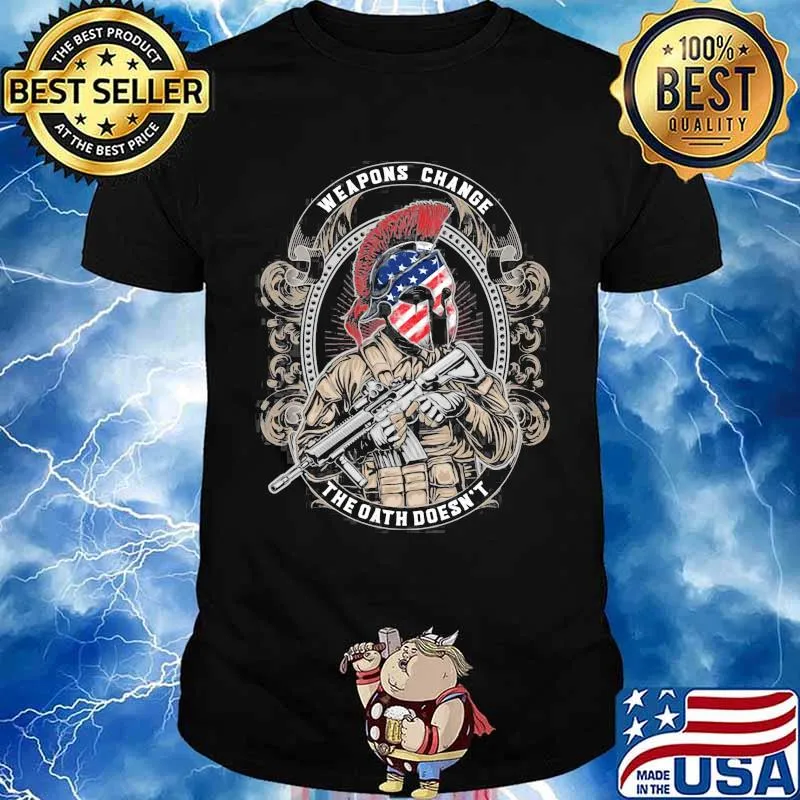 Weapons Change The Oath Doesn't Veretan American Flag Shirt