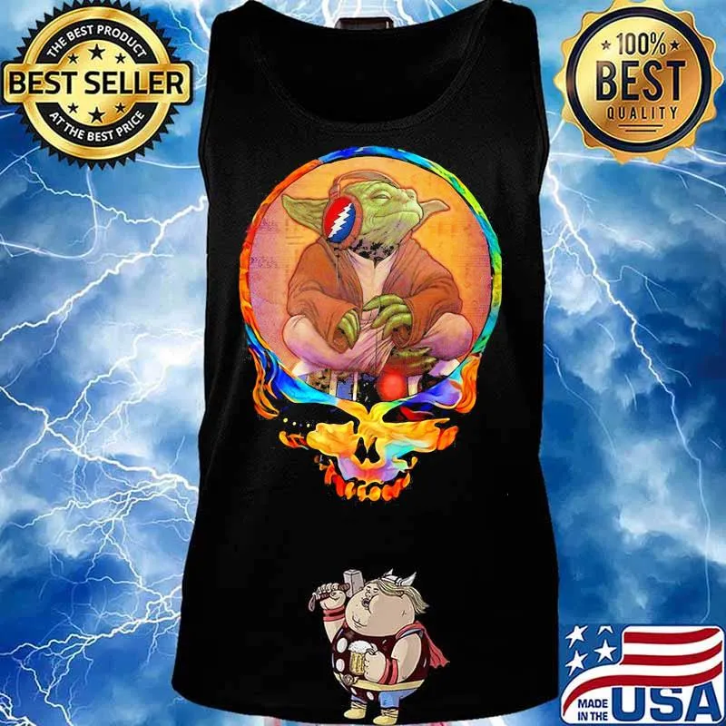 Yoda Listening To The Grateful Dead Skull Shirt Tank top