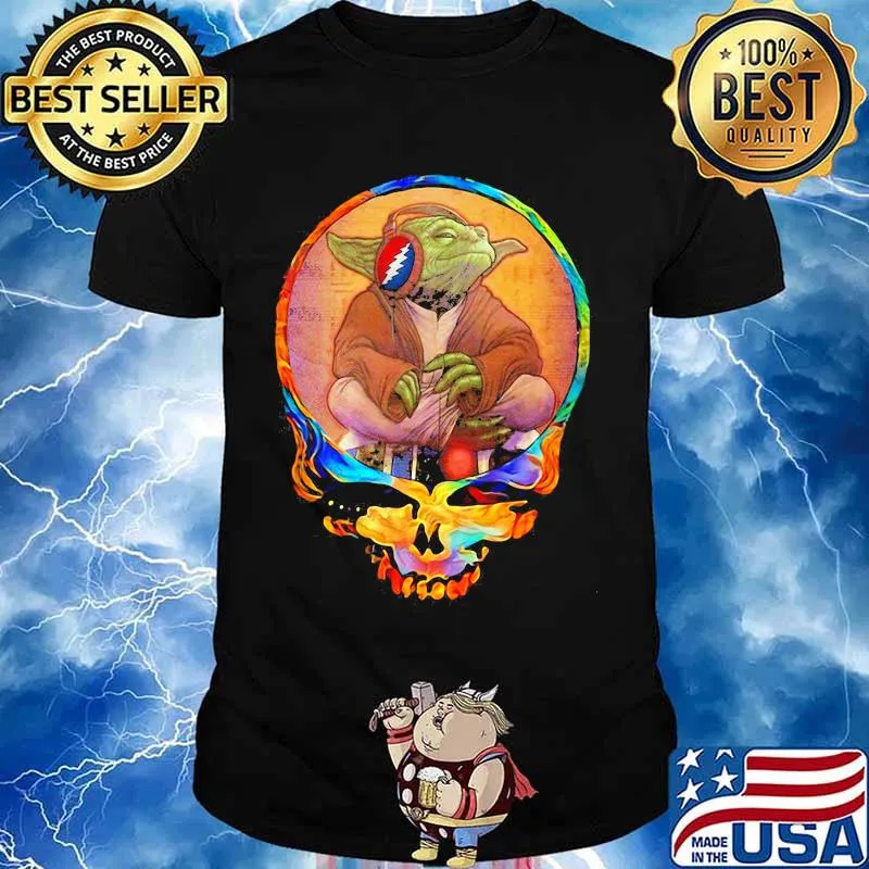 Yoda Listening To The Grateful Dead Skull Shirt
