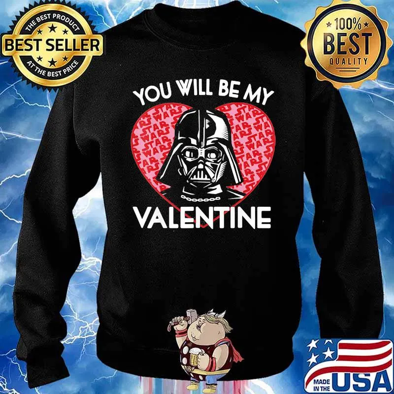 You Will Be My Valentine Star Wars The Mandalorian Heart Shirt Sweater