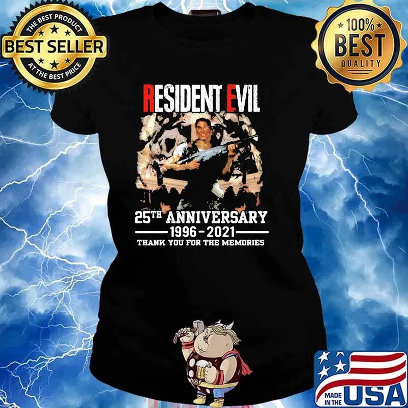 Resident Evil 25th Anniversary 1996 2021 Thank You For The Memories Shirt Ladies tee
