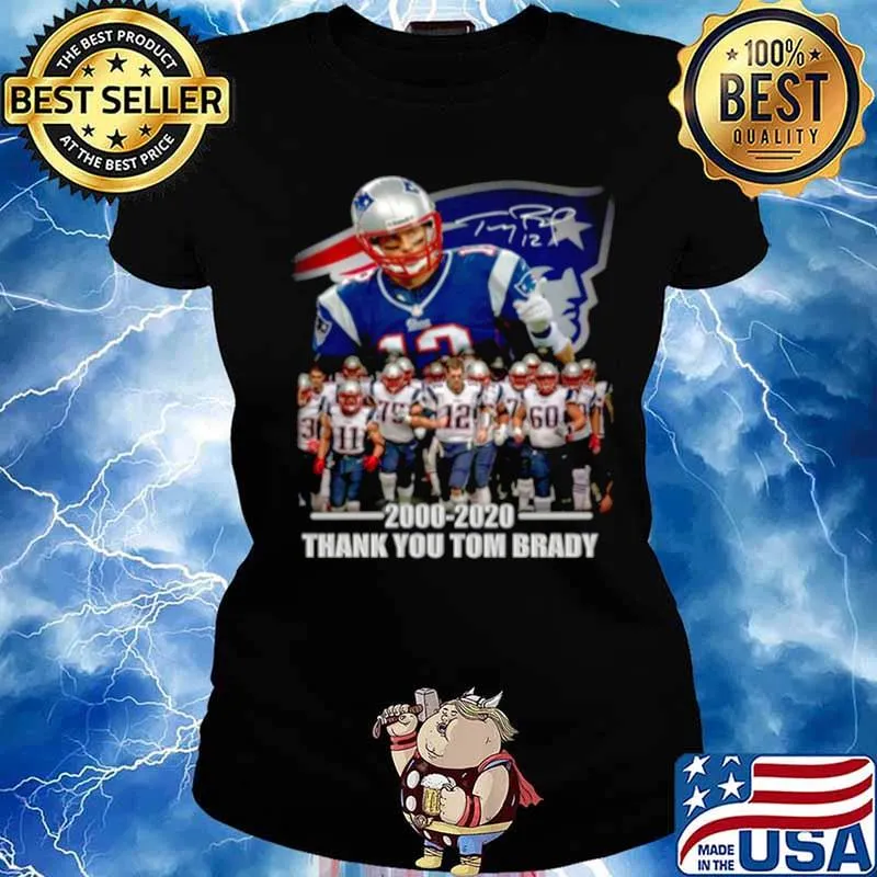 20 Years 2000 2020 Thank You Tom Brady Signature s Ladies tee