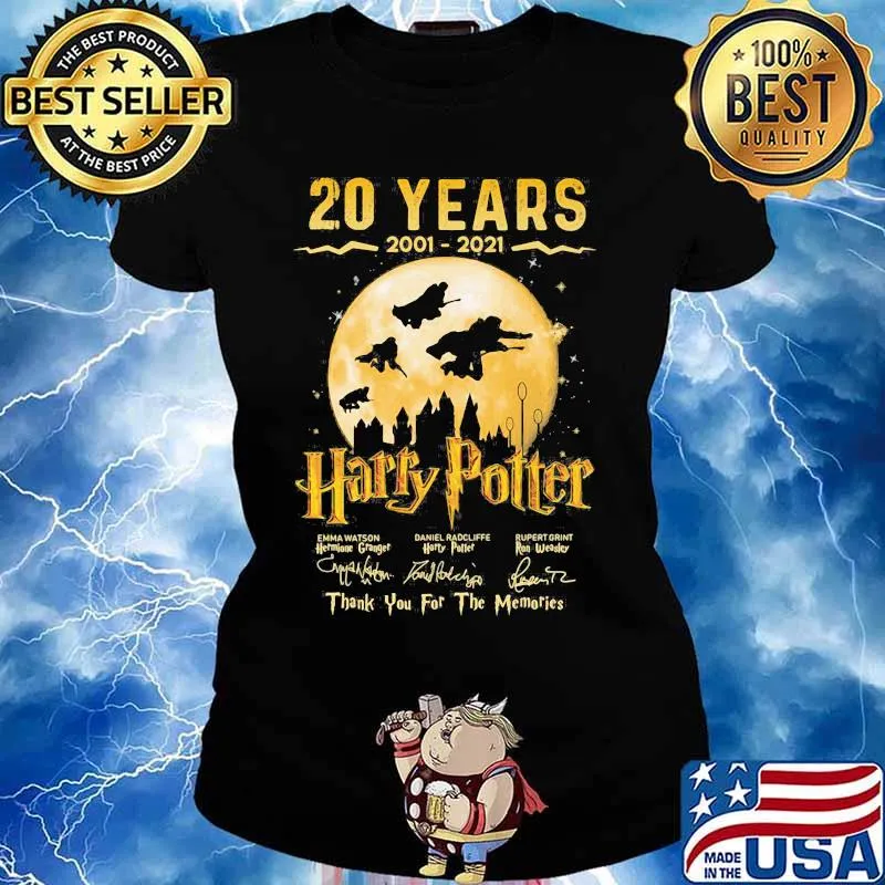 20 Years Of 2001 2021 Harry Potter Thank You For The Memories Signature Shirt Ladies tee