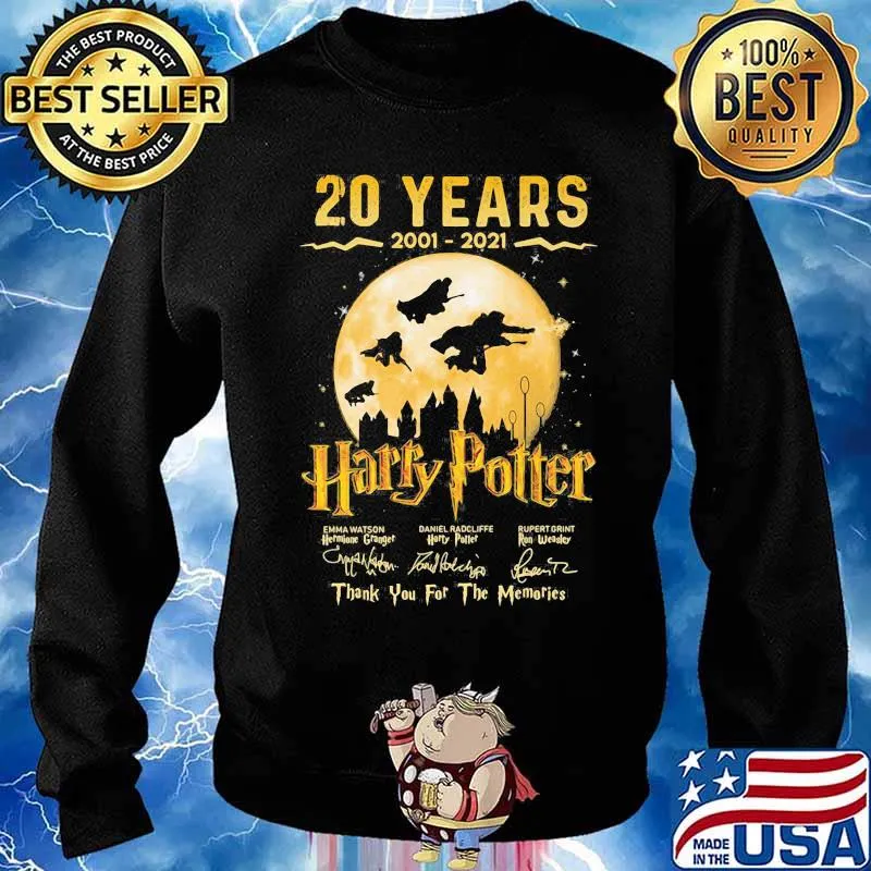 20 Years Of 2001 2021 Harry Potter Thank You For The Memories Signature Shirt Sweater