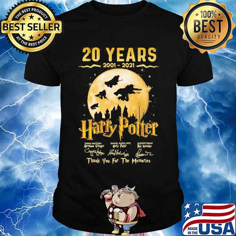 20 Years Of 2001 2021 Harry Potter Thank You For The Memories Signature Shirt