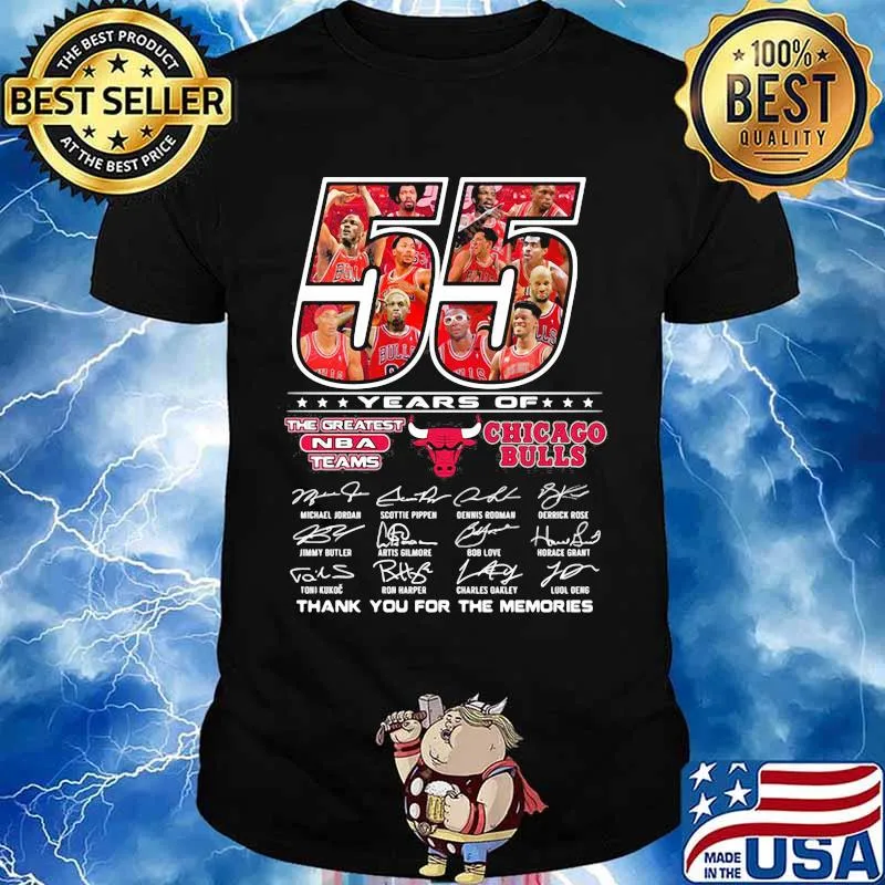 55 Years Of The Greatest Team Chicago Bulls Thank You For The Memories Signature Shirt