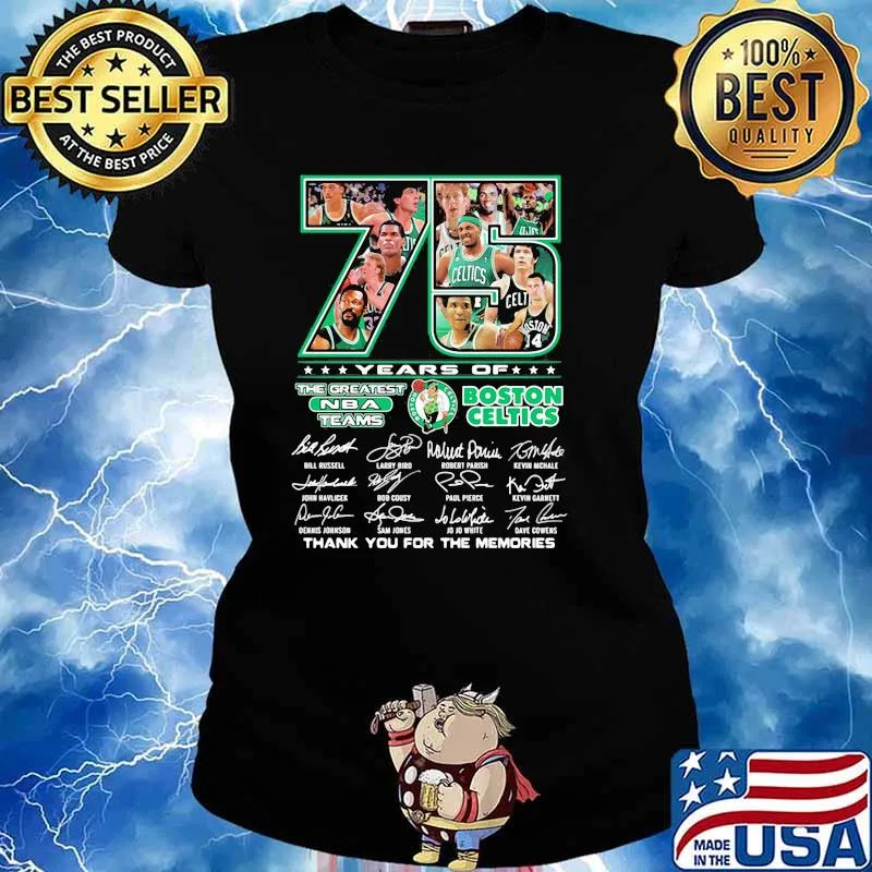 75 Years Of The Greatest Teams Boston Celtics Signature Shirt Ladies tee