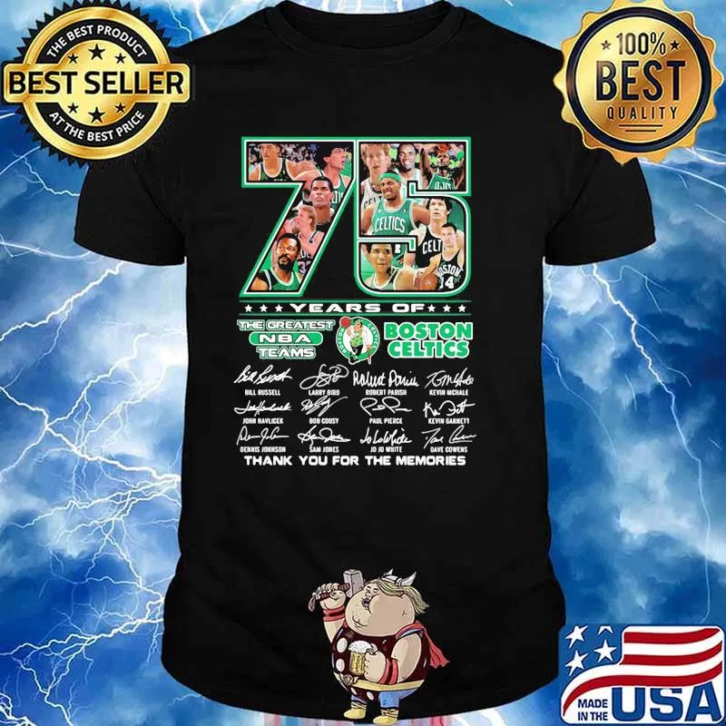 75 Years Of The Greatest Teams Boston Celtics Signature Shirt Unisex