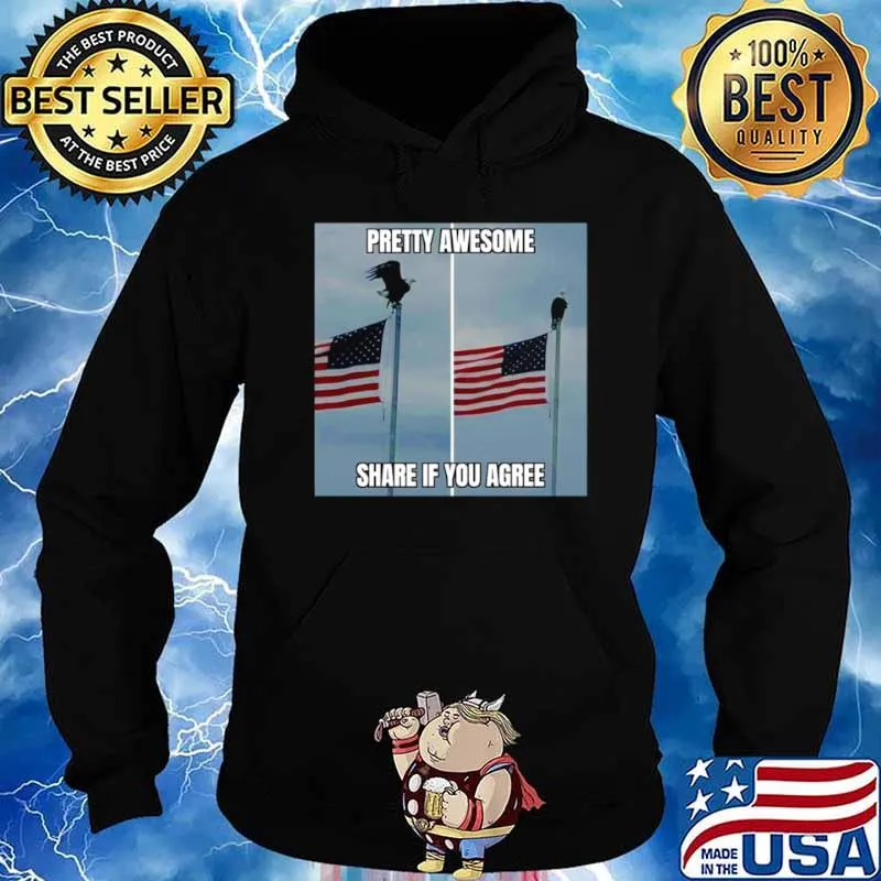 American Flag Pretty Awesome Share If You Agree shirt