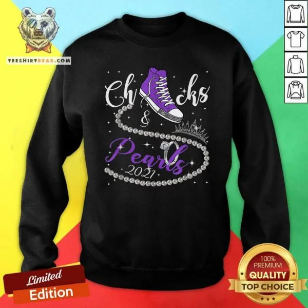 Angry Kamala Harris Chucks And Pearls 2021 Purple Converse 9 Shirt - Image 2