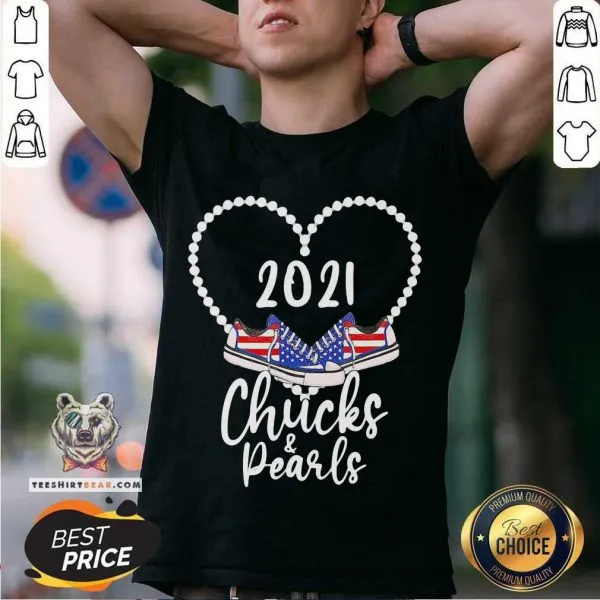 Arrogant Kamala Harris Chucks And Pearls 2021 Converse American Flag Shirt