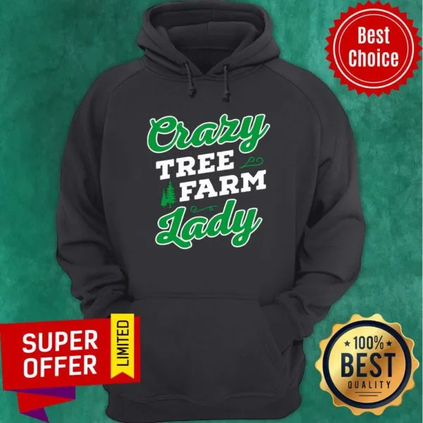Awesome Crazy Tree Farm Lady Christmas Tree Merry Xmas Shirt - Image 5