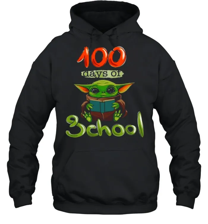 Baby Yoda 100 Days Of School shirt - Image 4